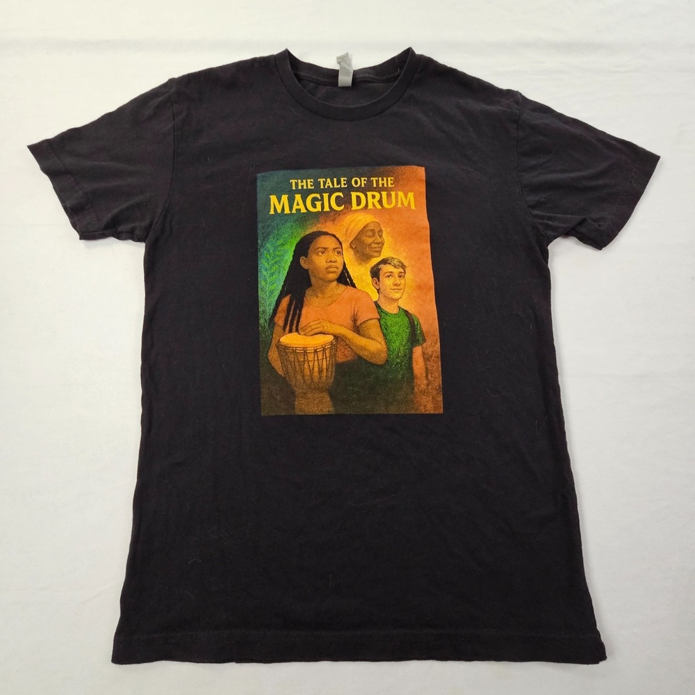 Tale of the Magic Drum Black Short Sleeve Cotton T-Shirt Adult S